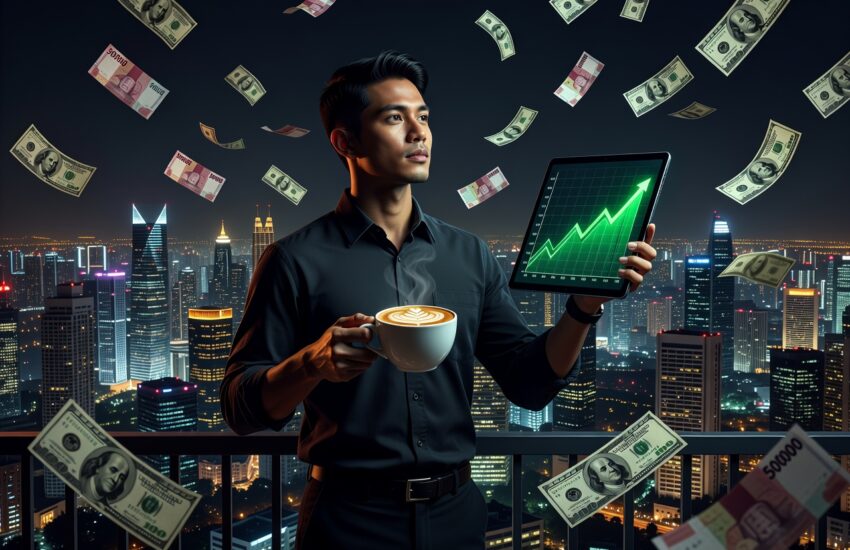 Grafik compounding penghematan latte harian untuk wealth building