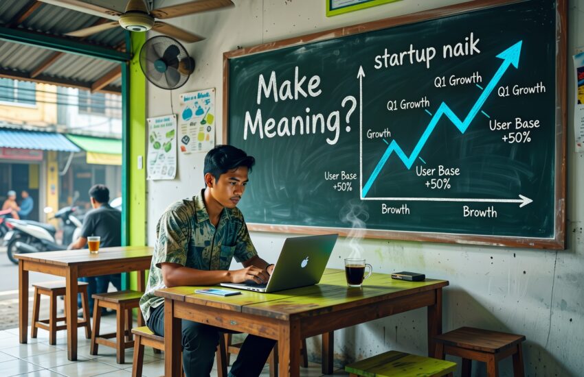 Ilustrasi bootstrap startup make meaning di warung kopi Jakarta 2025
