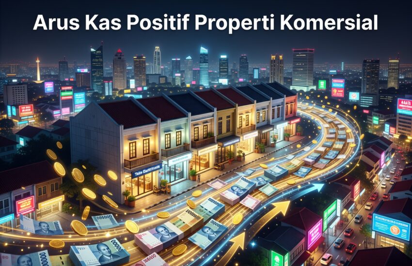 Grafik cash flow properti komersial ruko Jakarta 2025 untuk investasi leverage