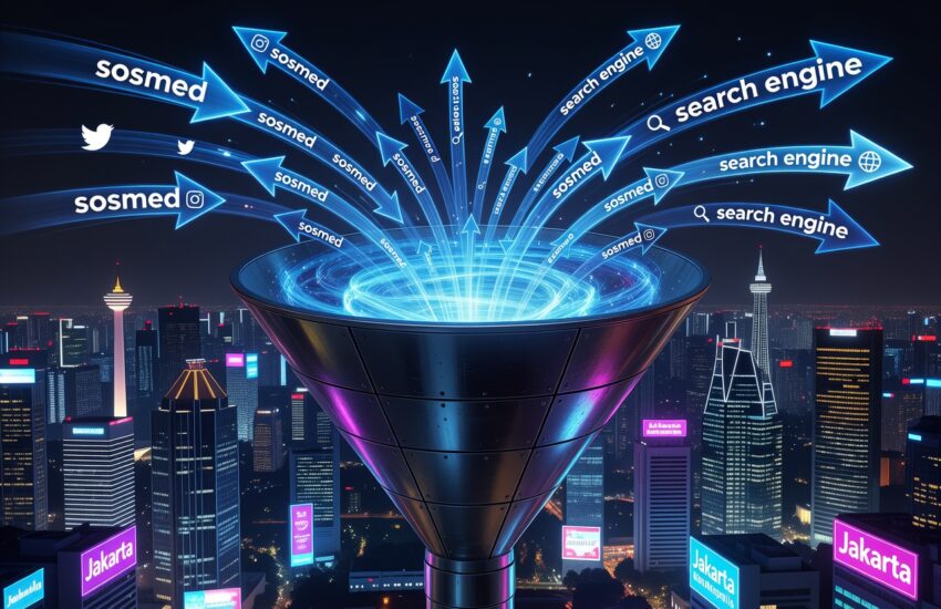 Funnel marketing diisi traffic untuk lead generation ala Alex Hormozi