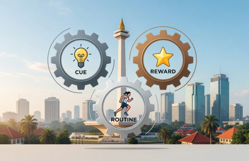 Diagram habit loop cue routine reward untuk keystone habits ubah hidup
