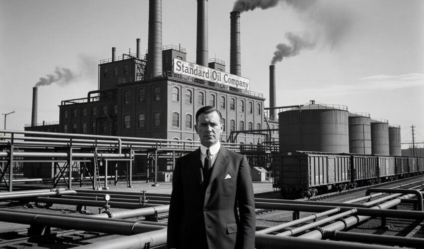 John D Rockefeller membangun monopoly Standard Oil dengan strategi rebate dan efisiensi