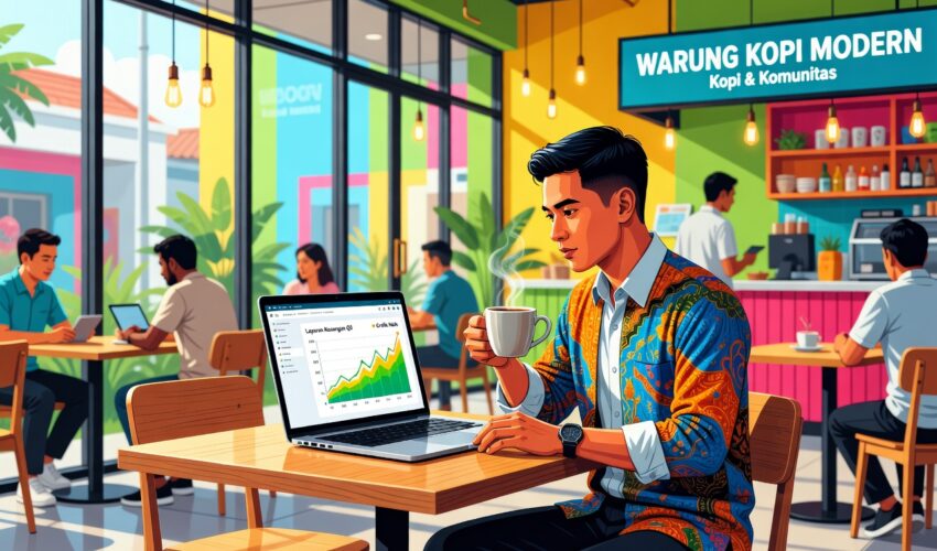 orang baca numbers tell story di laporan keuangan sambil ngopi Jakarta