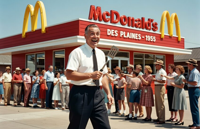 Ray Kroc di outlet McDonald's pertama 1955 persistence opportunity spotting