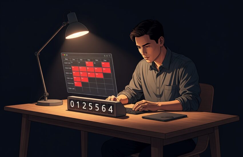 Seseorang schedule deep work blocks di kalender untuk produktivitas tinggi ala Cal Newport