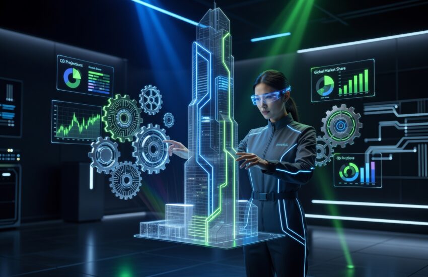 Ilustrasi strategic architecture untuk future dengan core competencies dan foresight