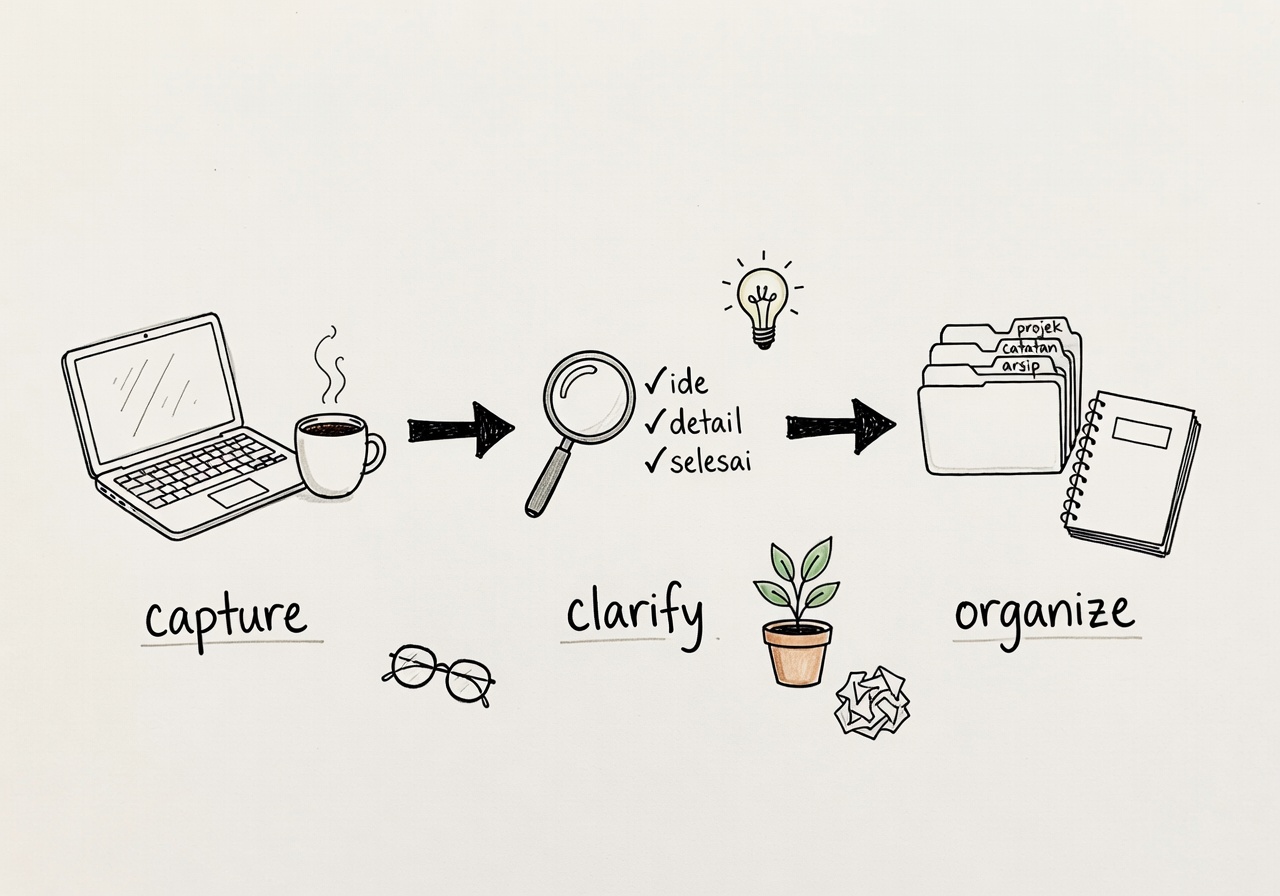 Stress-Free Productivity Pakai Trusted System: Cara GTD Capture, Clarify, Organize ala David Allen 2