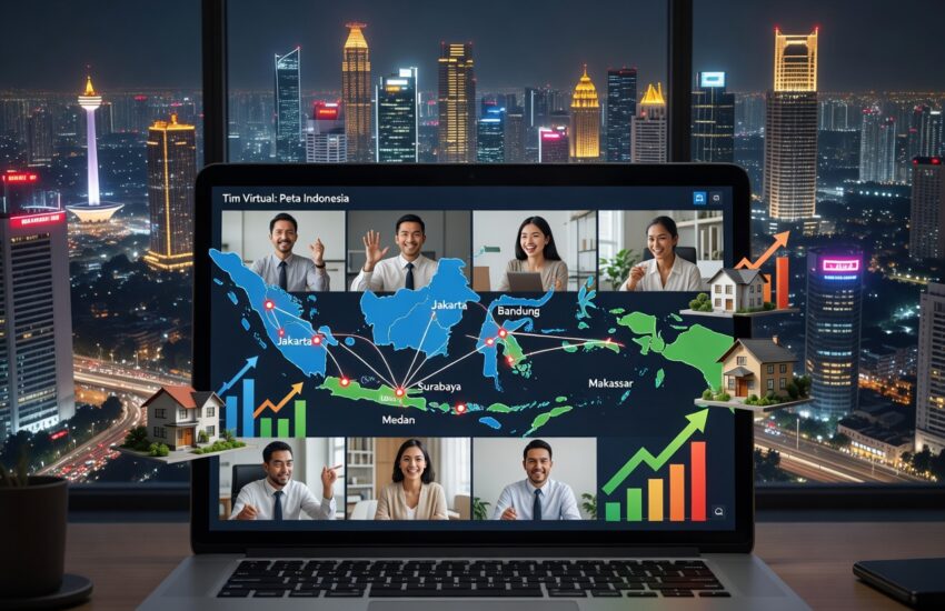 Tim remote meeting untuk investasi properti out-of-state di Indonesia