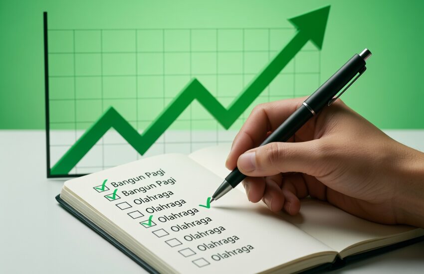 Track habits untuk massive growth dengan checklist harian compound effect